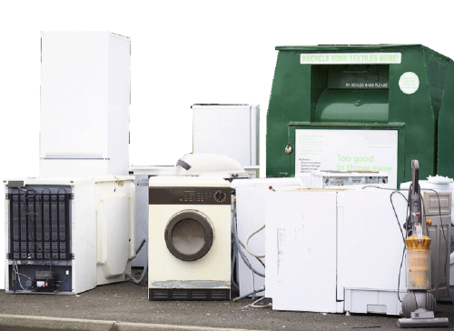 Afbeelding van afgedankte wasmachine